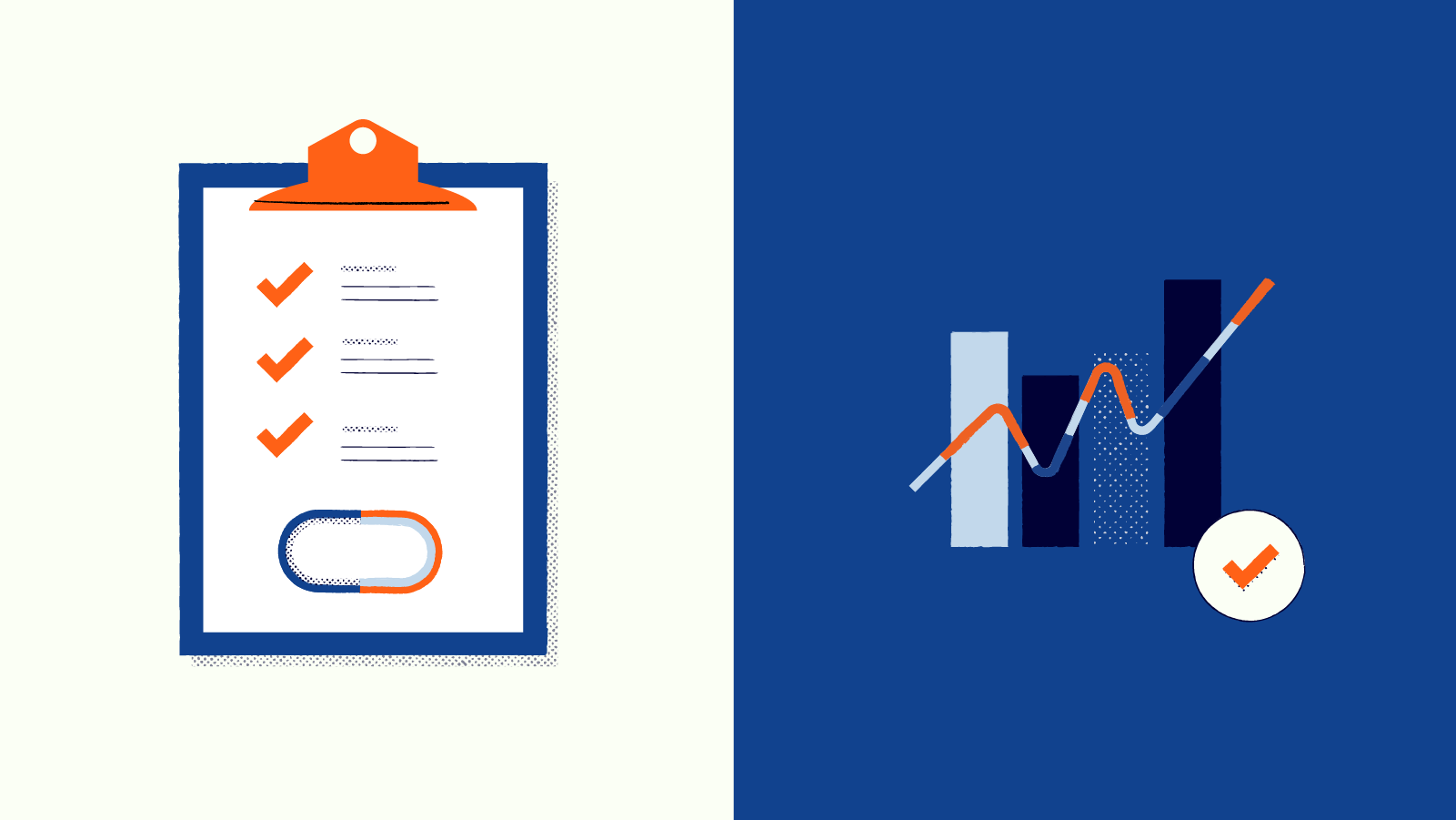 Leveraging Bitly free plan illustrated with clipboard with checkmarks on paper and graph