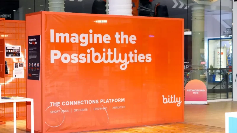 Photo of the "Imagine the Possibitlyties" booth at Advertising Week New York.