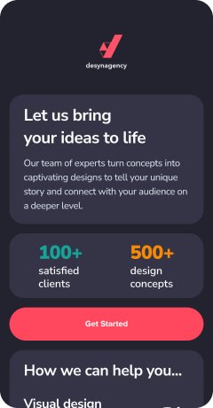 A mobile-friendly landing page showcasing product services.